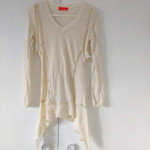 vintage 90s handkerchief hem tunic sweater Italy NWOT